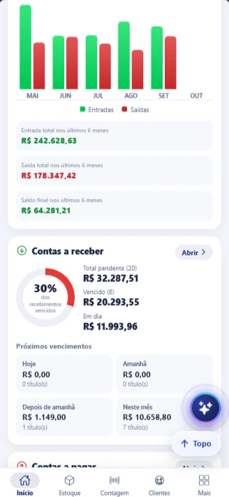 Resumo da empresa no Gerencie Cloud